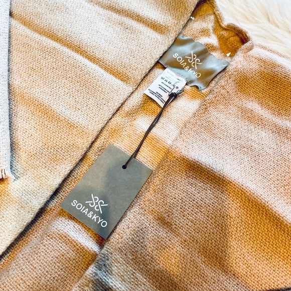 Soia & Kyo Pink & Cream Scarfigan with Fringe - Picture 11 of 16